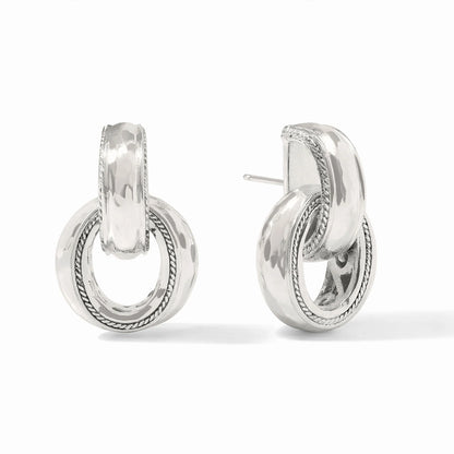 Cannes Doorknocker Earring - Silver