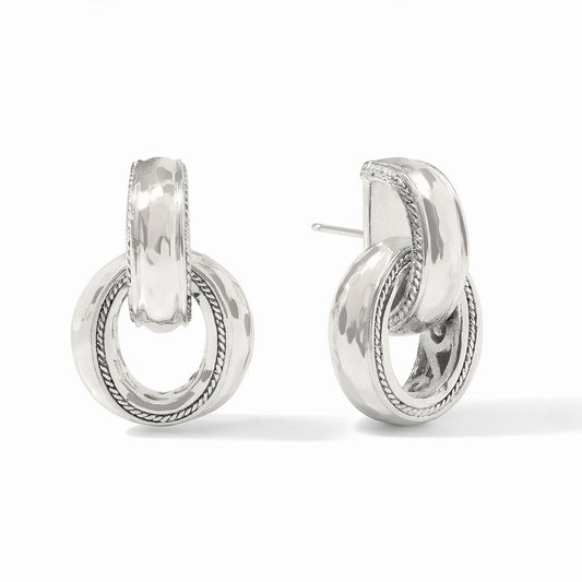 Cannes Doorknocker Earring - Silver