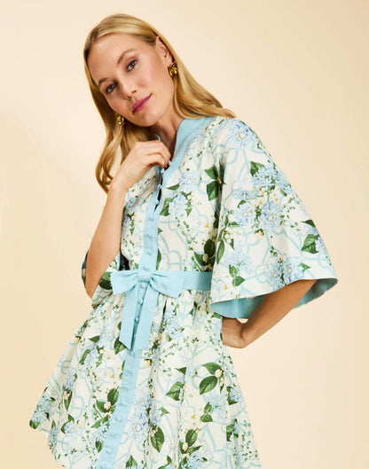 Carmen Mini Dress - Quatrefoil Garden