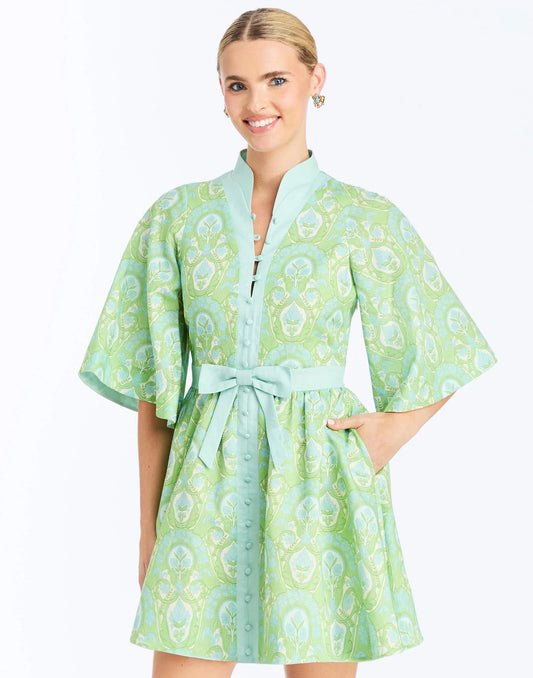 Carmen Mini Dress - Trellis Vert