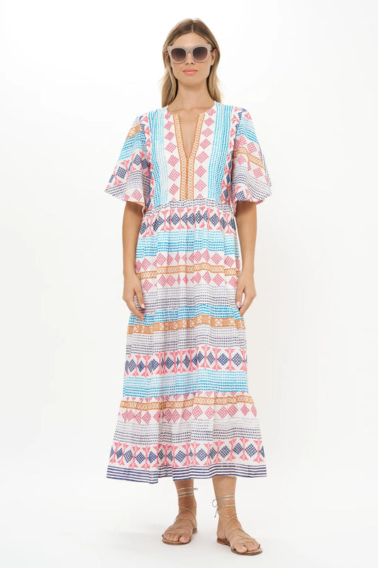 Flirty V-Neck Maxi - Casablanca Multi