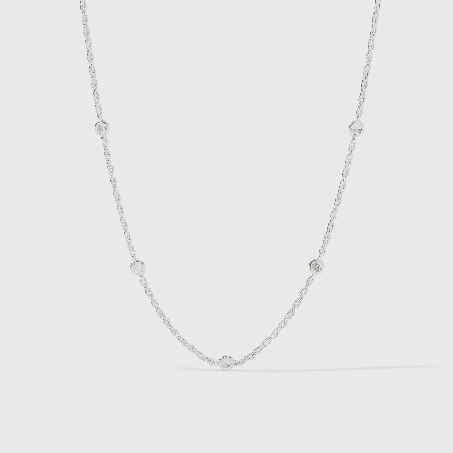 Celeste Delicate Station Necklace - Silver
