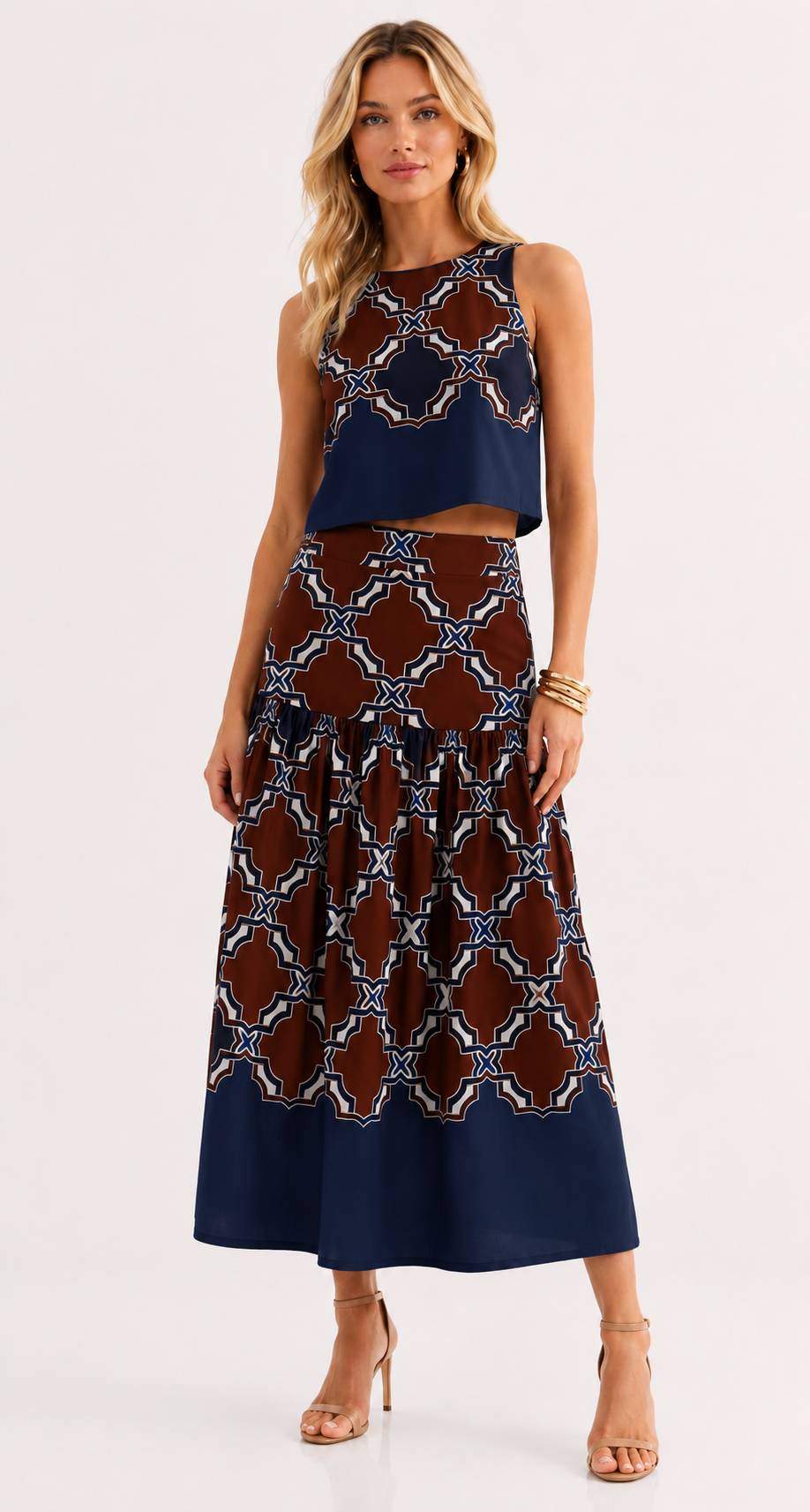 Smith Top - Chocolate Navy Geo