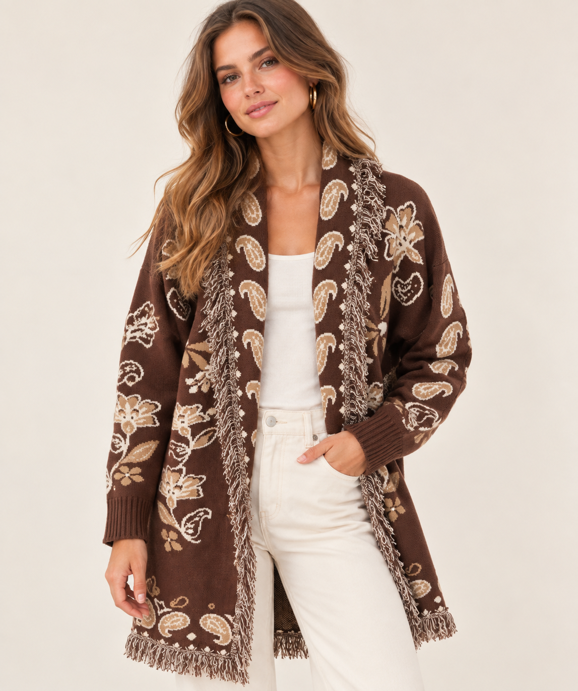 Sienna Paisley Fringe Cardigan