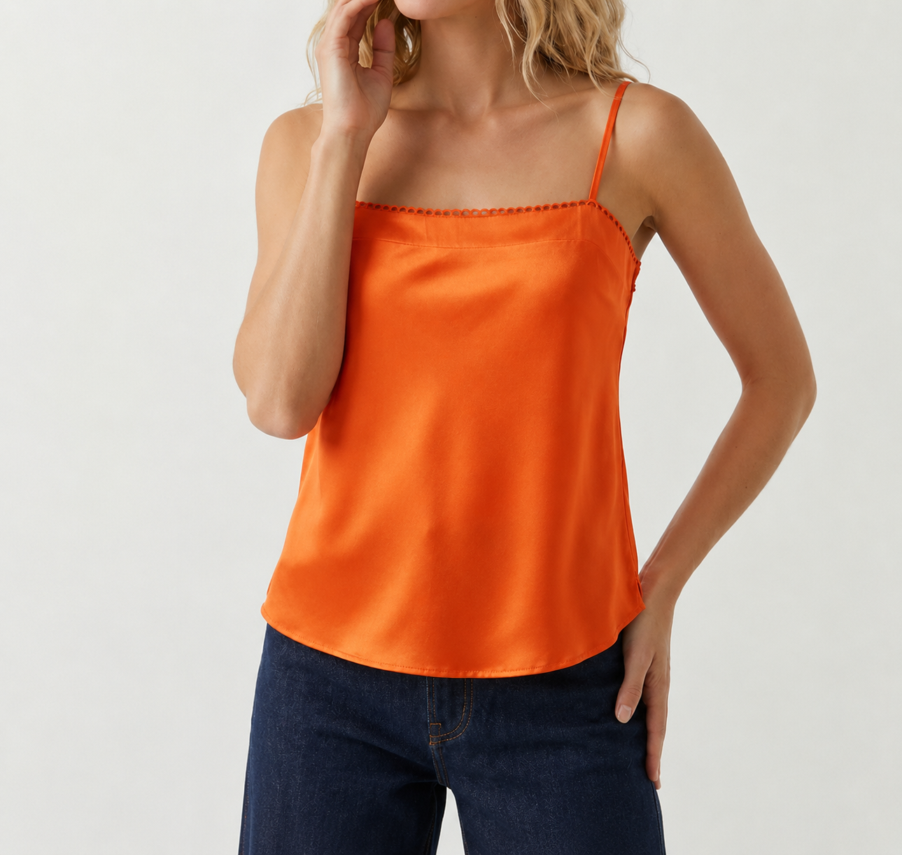 Reya Scallop Tank - Orange