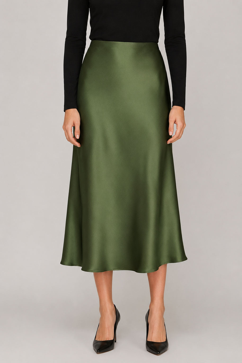 Margot Satin Midi Skirt