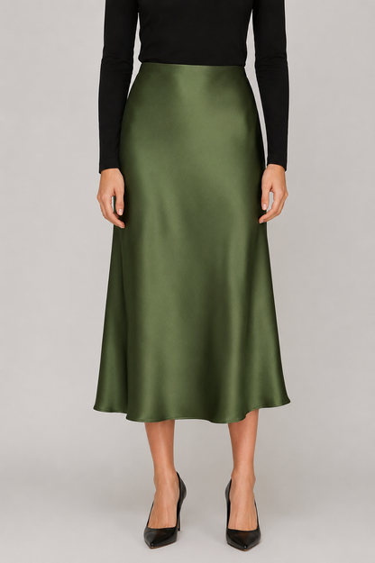 Margot Satin Midi Skirt