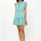 Cinched Flirty Short Dress - Cypress Jade