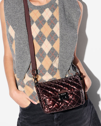 Bordeaux Lacquer Small Crosby Lock Crossbody