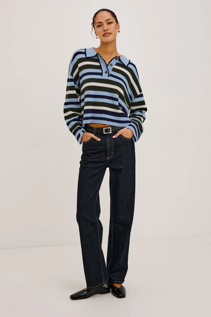 Delora Sweater - Sky Forest Stripe