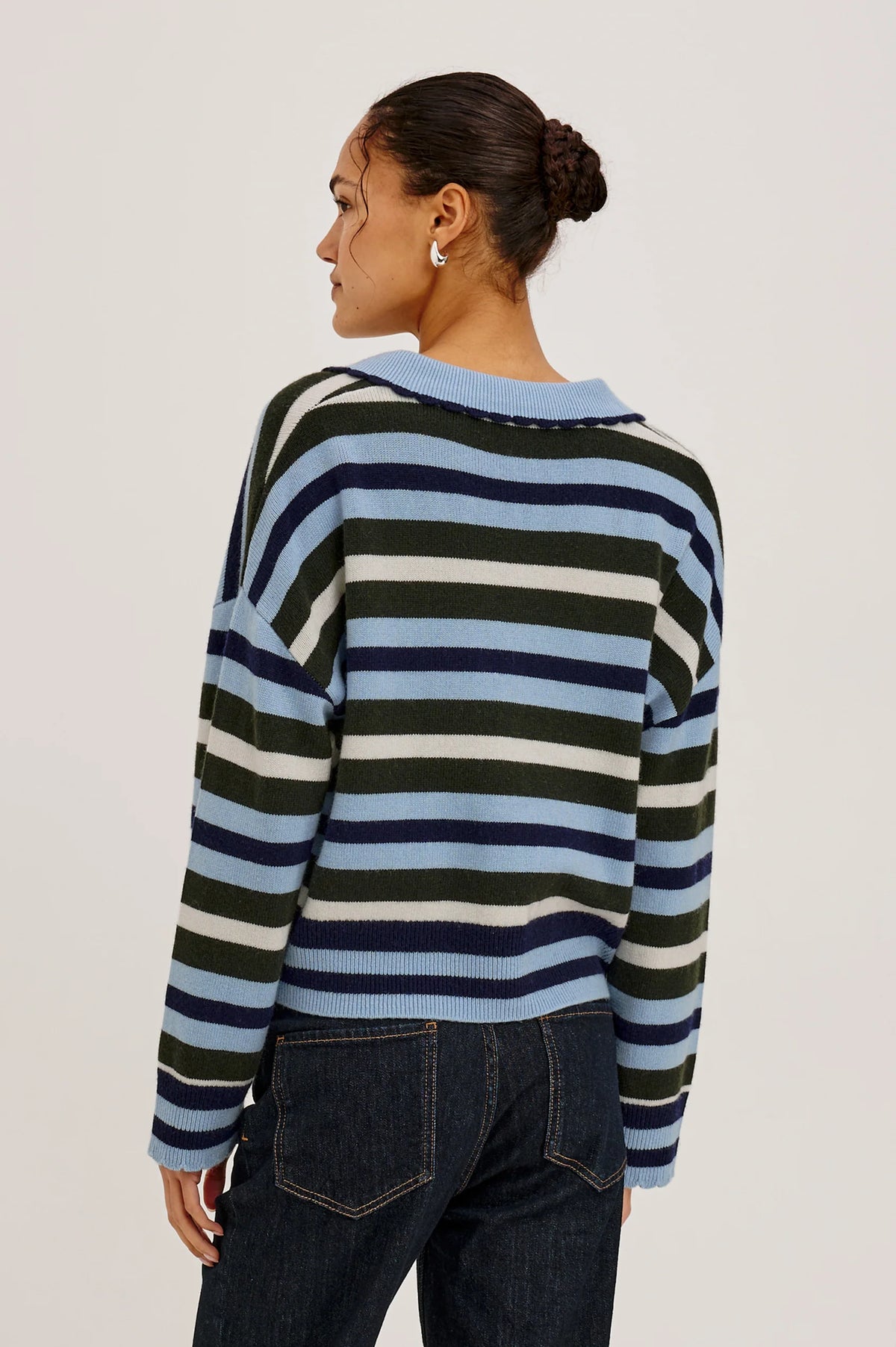 Delora Sweater - Sky Forest Stripe