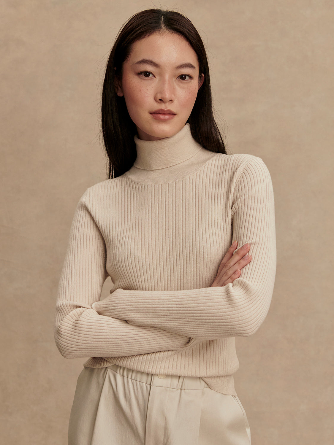 Ravena Roll Neck Top 2.0 - Silver Birch