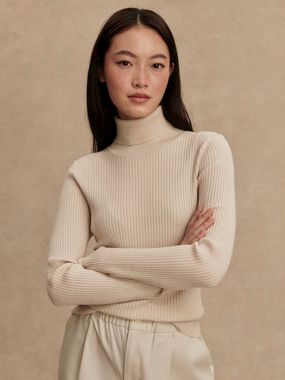 Ravena Roll Neck Top 2.0 - Silver Birch
