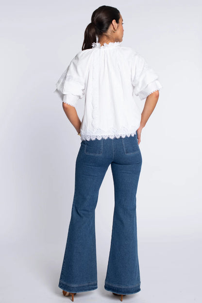 Short Sleeve Kit Top in White
