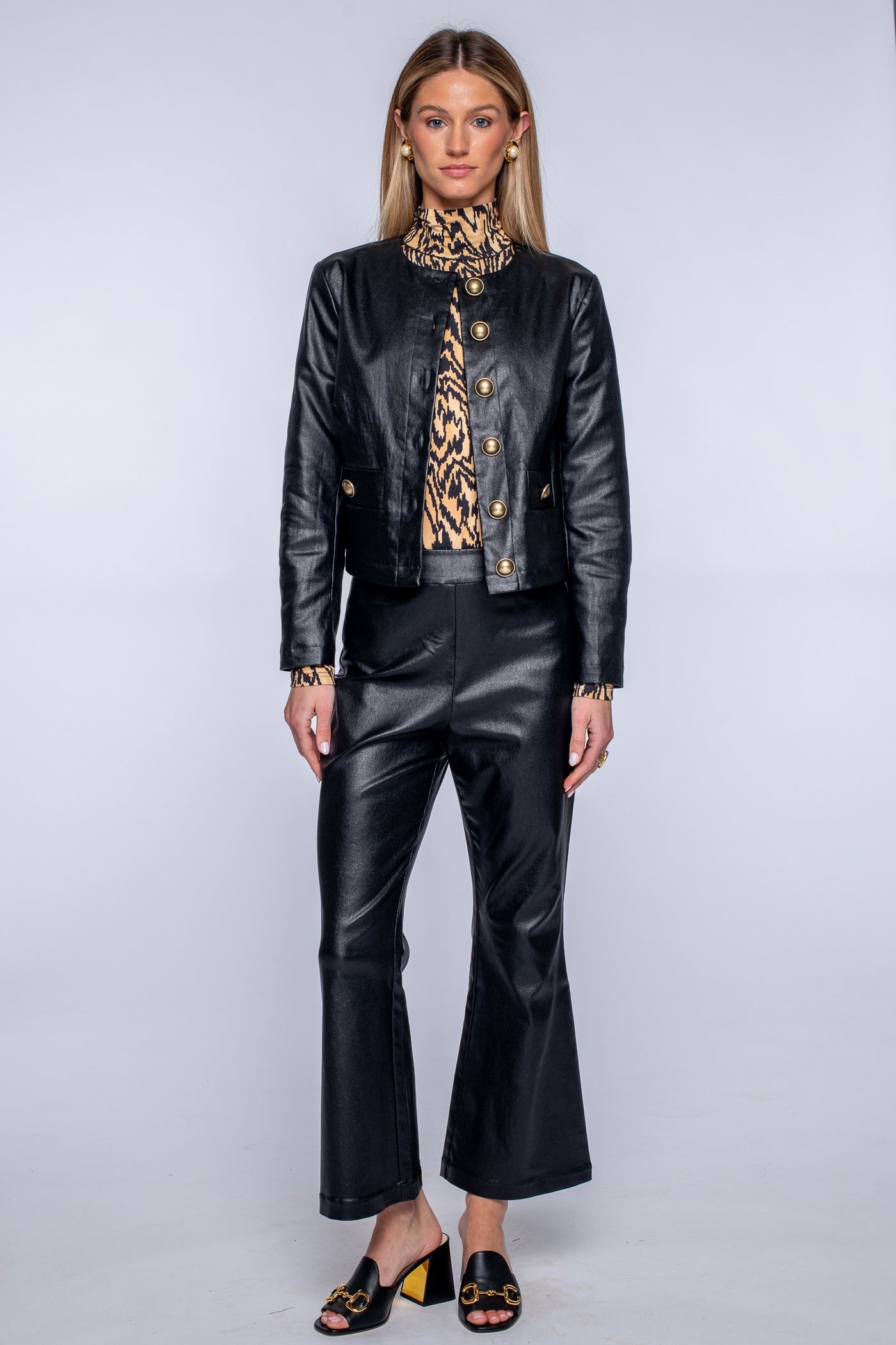 Jojo Pants in Black Metallic Denim