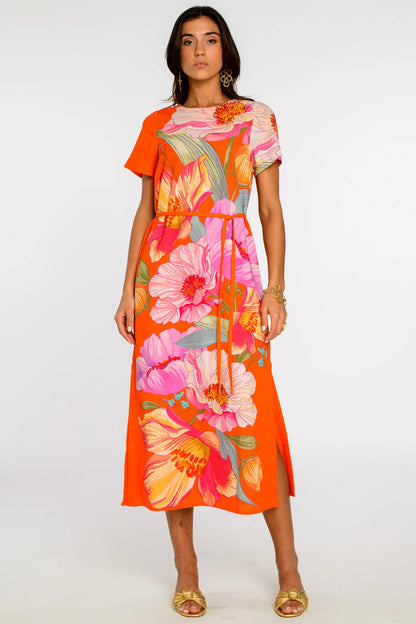 Tess Midi Dress in Sunset Blooms
