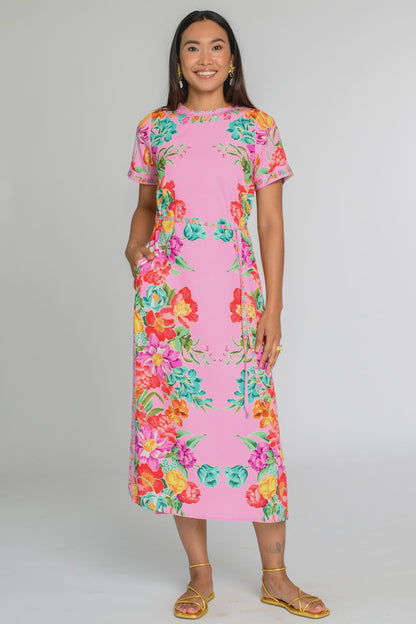 Tess Midi Dress in Tulip Tapestry - Cotton Candy