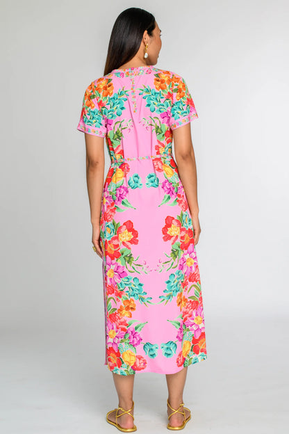 Tess Midi Dress in Tulip Tapestry - Cotton Candy