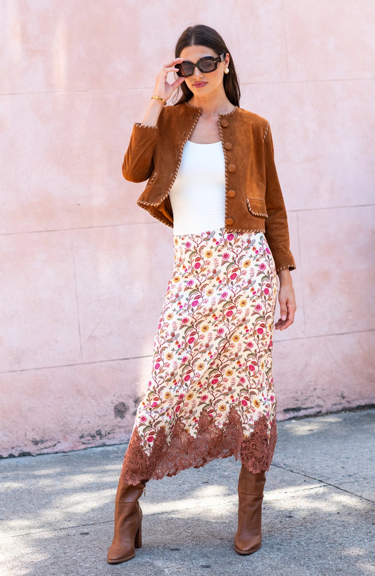 Esme Jacket in Tan Suede