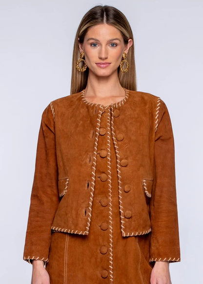 Esme Jacket in Tan Suede