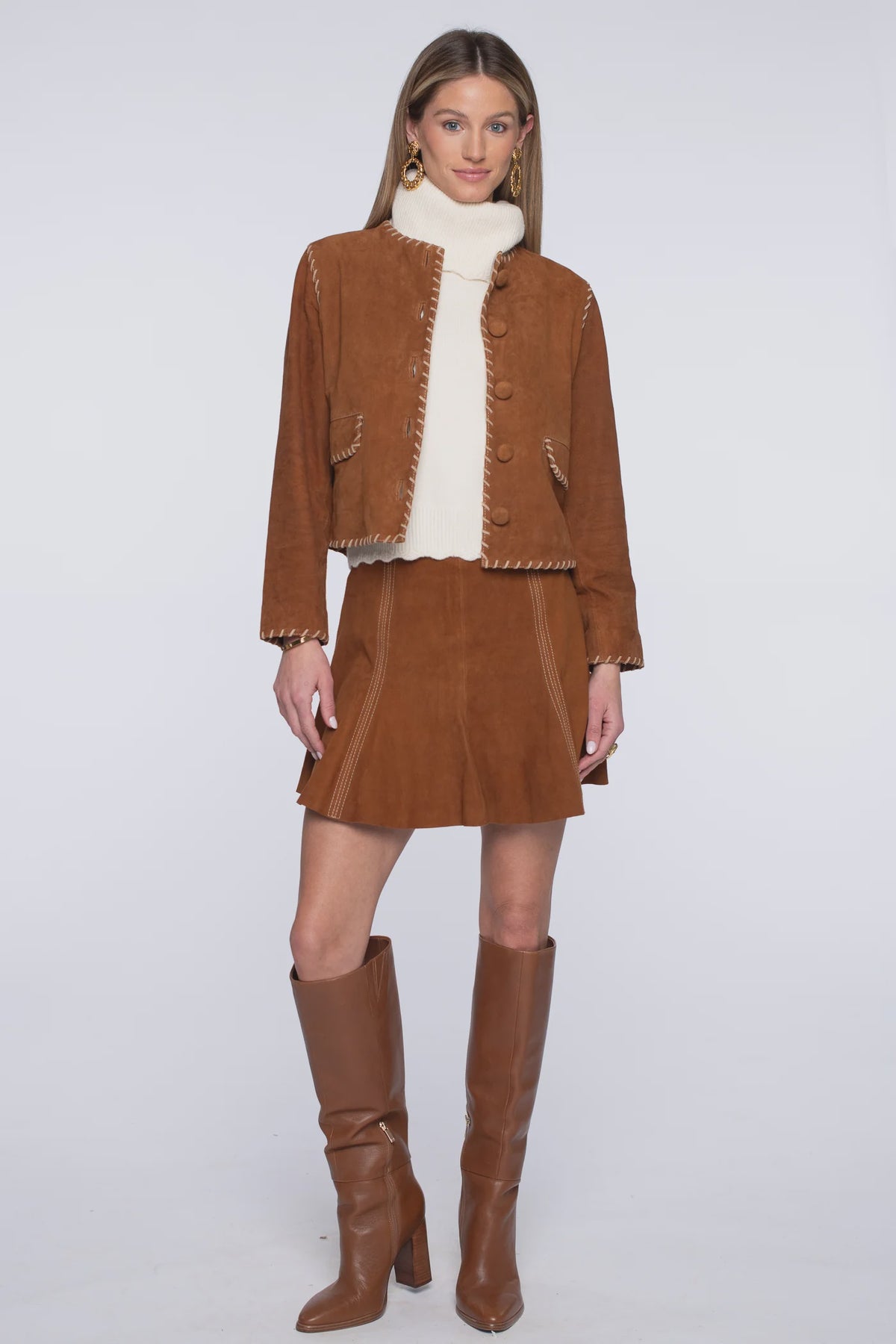 Esme Jacket in Tan Suede