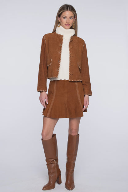Esme Jacket in Tan Suede