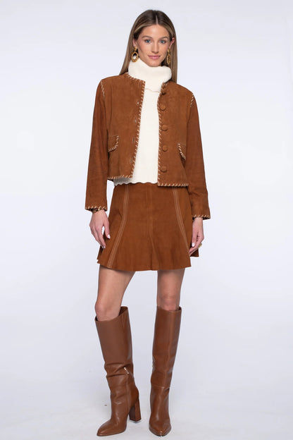 Esme Jacket in Tan Suede