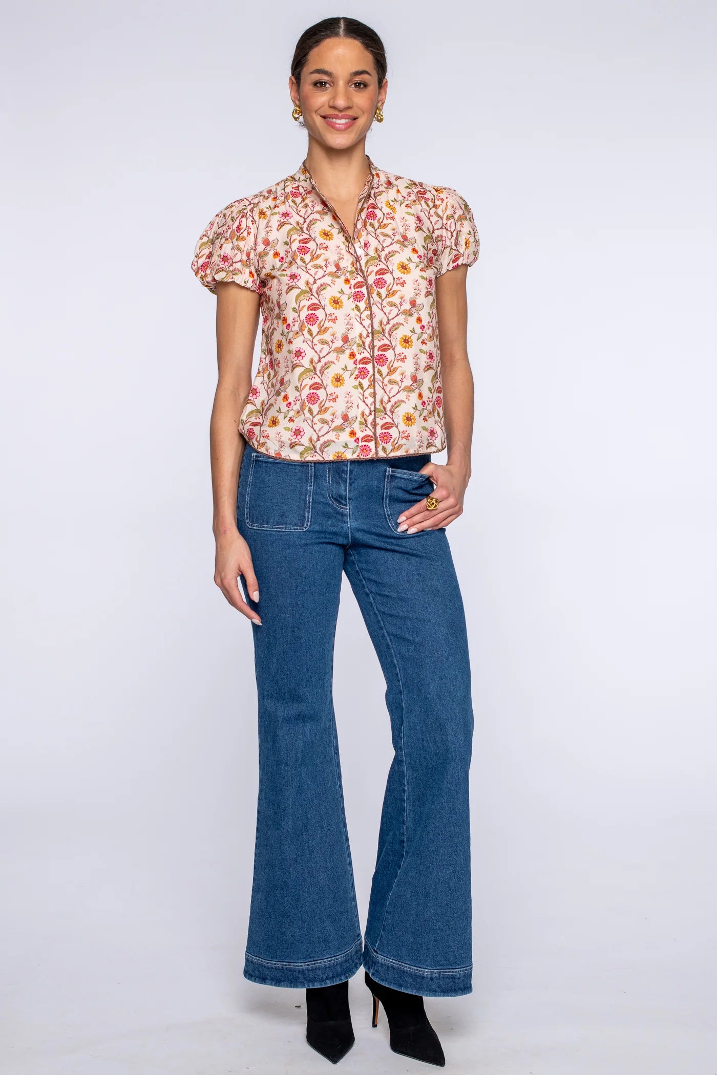 Short Sleeve Emily Top in Fairytale Floral