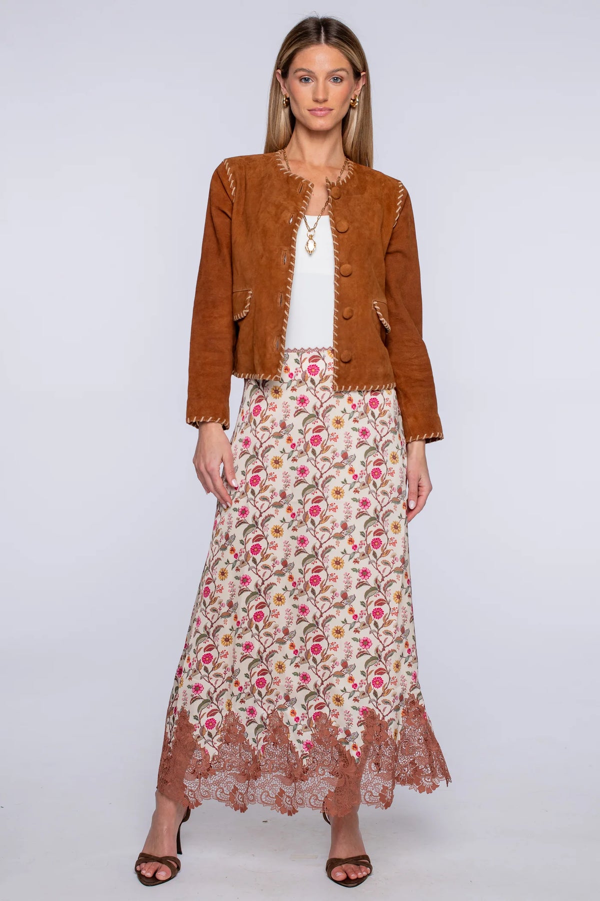 Esme Jacket in Tan Suede