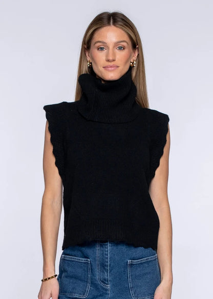 Heather Convertible Sweater in Onyx