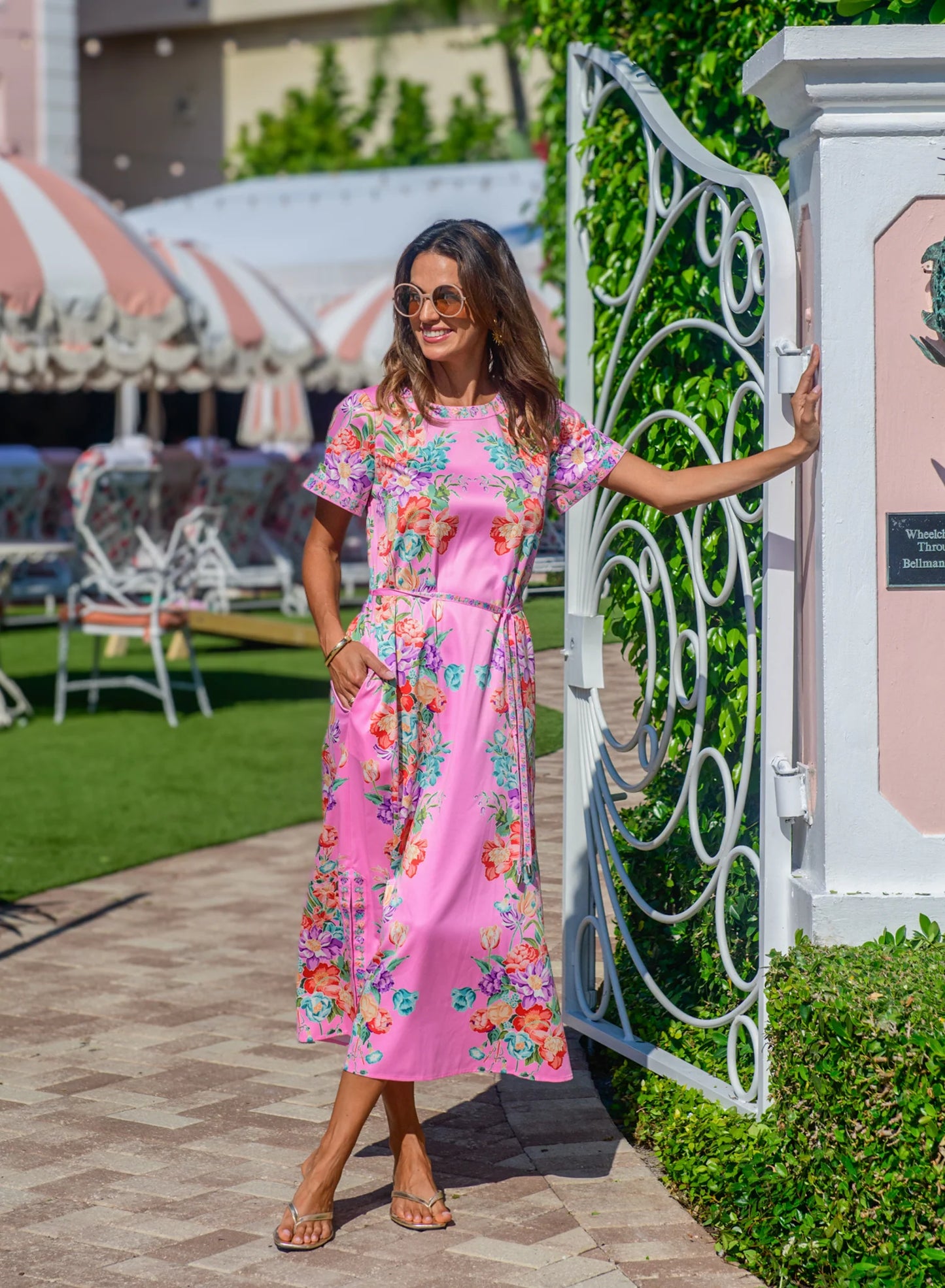 Tess Midi Dress in Tulip Tapestry - Cotton Candy
