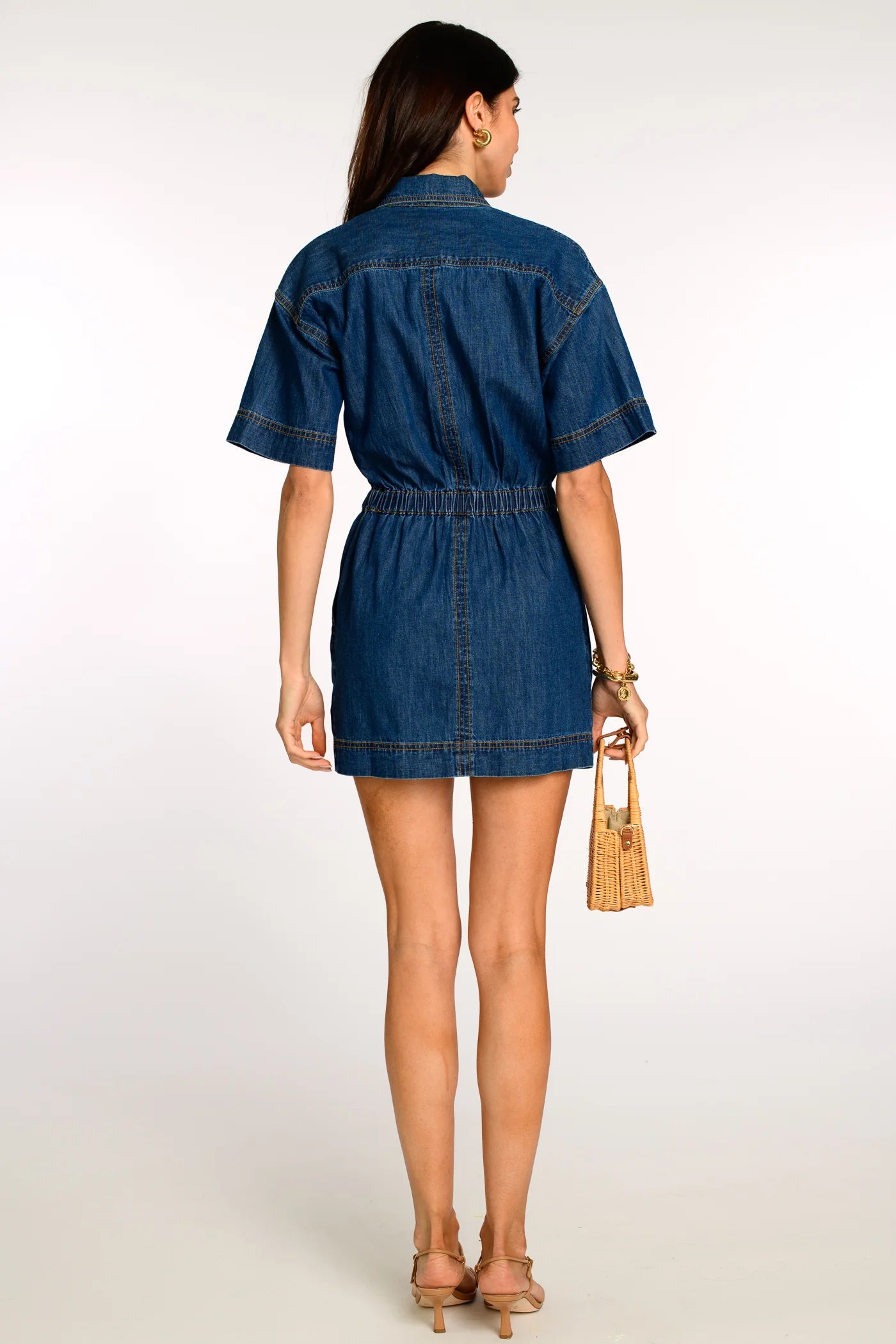 Janie Dress in Dark Wash Denim