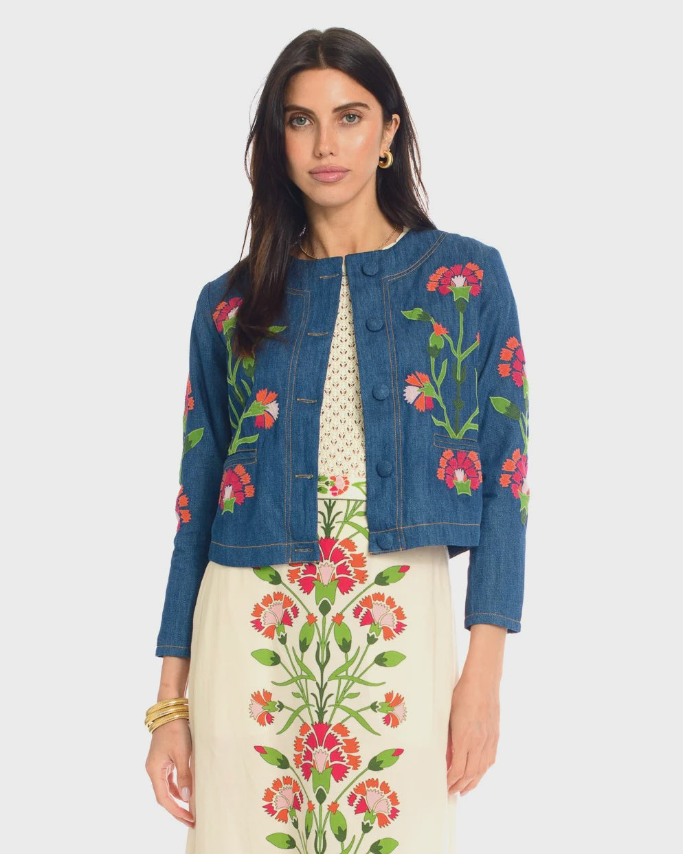 Remy Jacket in Indian Flower Chambray