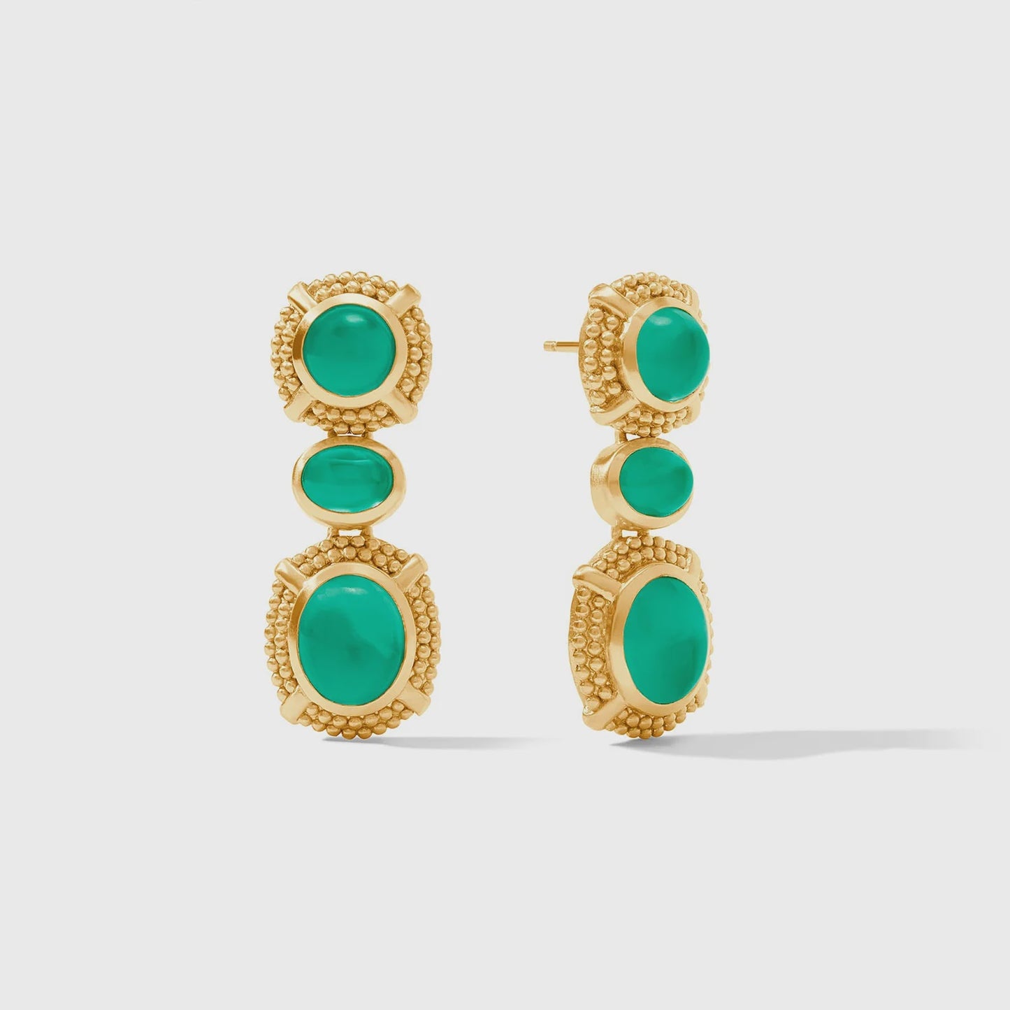 Cabochon Statement Earring - Emerald Green