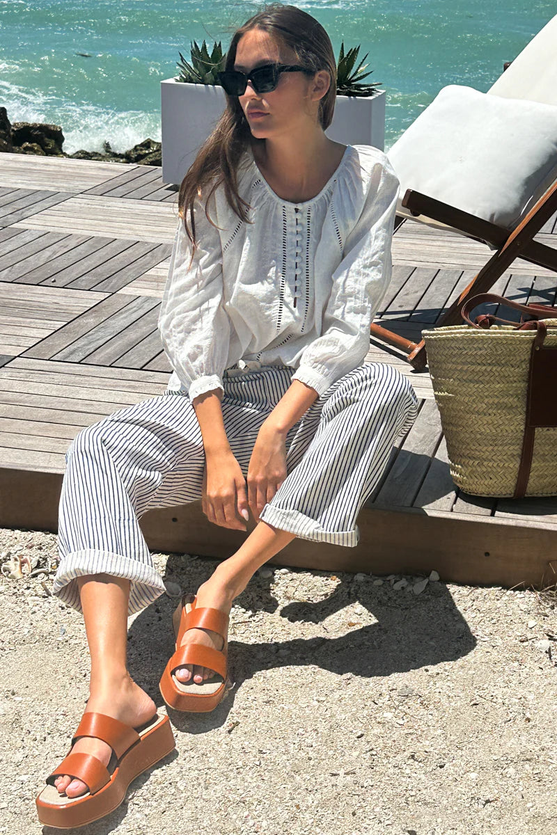 Family Cargo Pant - Indigo Stripe Organic