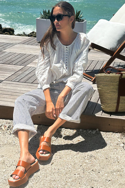 Family Cargo Pant - Indigo Stripe Organic