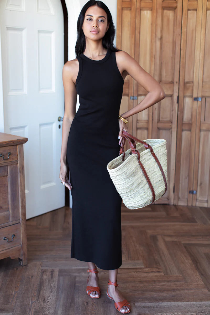 Racerback Tank Maxi Dress - Onyx Rib