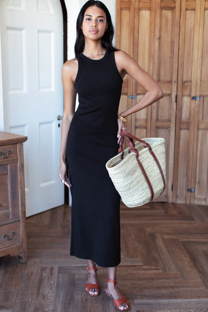 Racerback Tank Maxi Dress - Onyx Rib