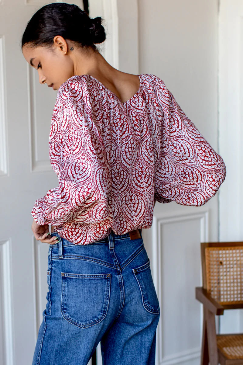 Frances Blouse - Currant Medallion