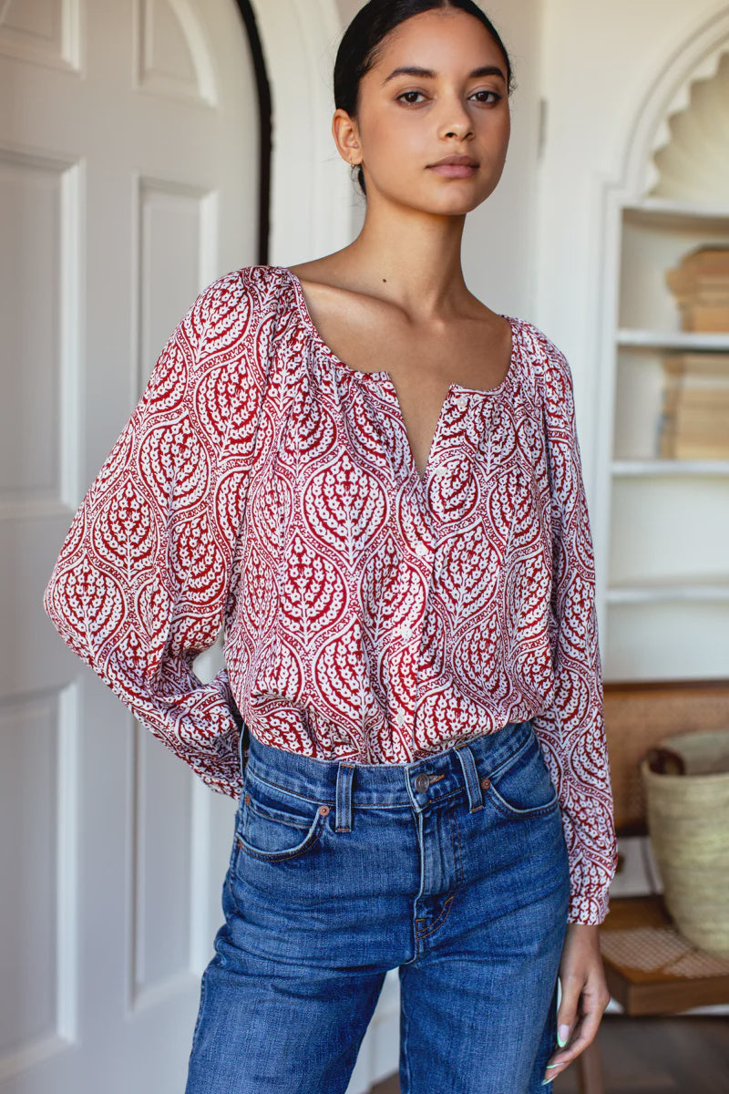 Frances Blouse - Currant Medallion