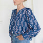 Isla Longsleeve Top - Pressed Flowers Blue