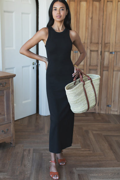 Racerback Tank Maxi Dress - Onyx Rib
