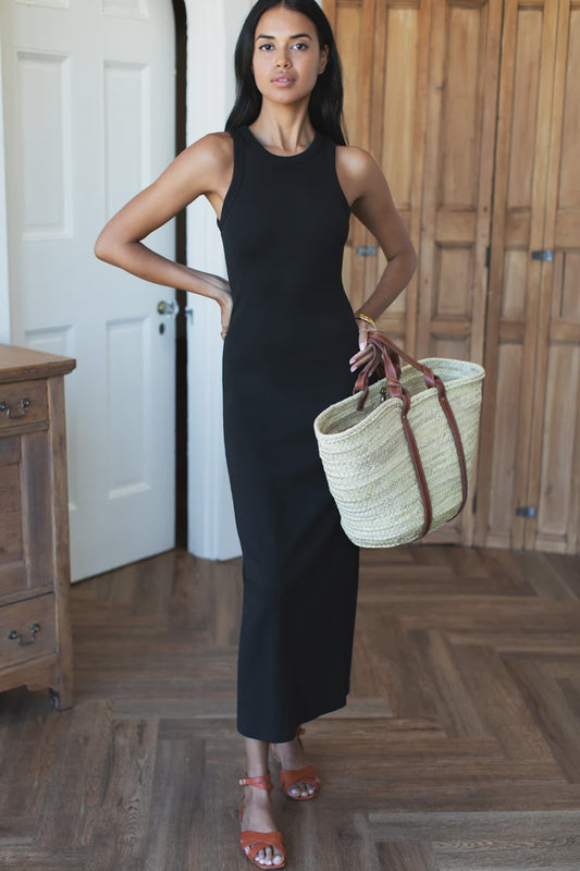 Racerback Tank Maxi Dress - Onyx Rib
