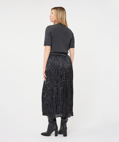 Midnight Crinkle Midi Skirt