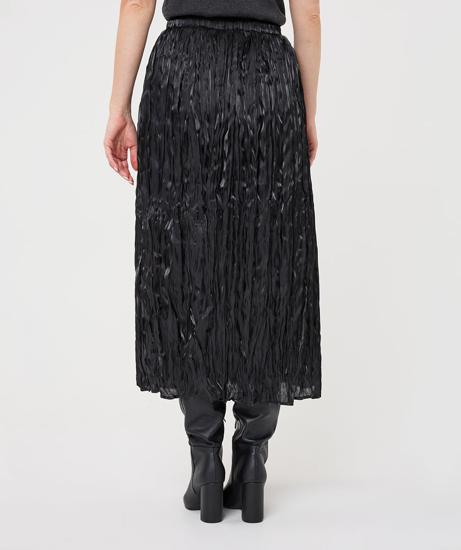 Midnight Crinkle Midi Skirt