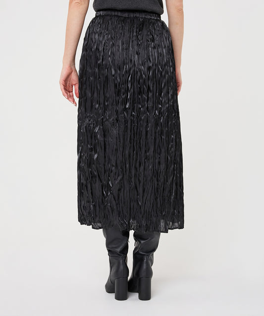 Midnight Crinkle Midi Skirt
