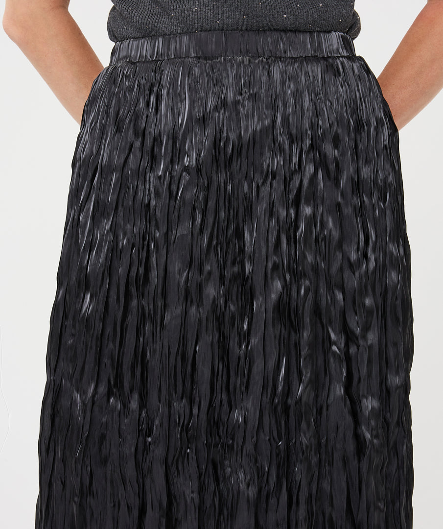 Midnight Crinkle Midi Skirt