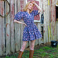 Daphne Dress in Cactus Flower Navy