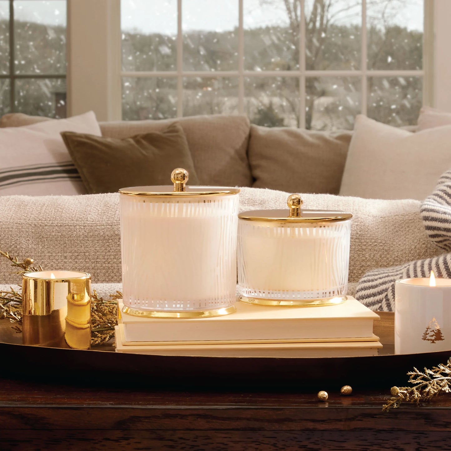 Frasier Fir Gilded Frosted Wood Grain Candle