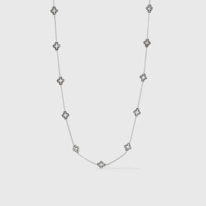 Florentine Demi Delicate Station Necklace - Silver